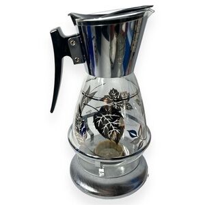 Colony Glass Carafe Vtg 60s MCM ServMaster 12 Cup Coffee Pot Warmer Original Box